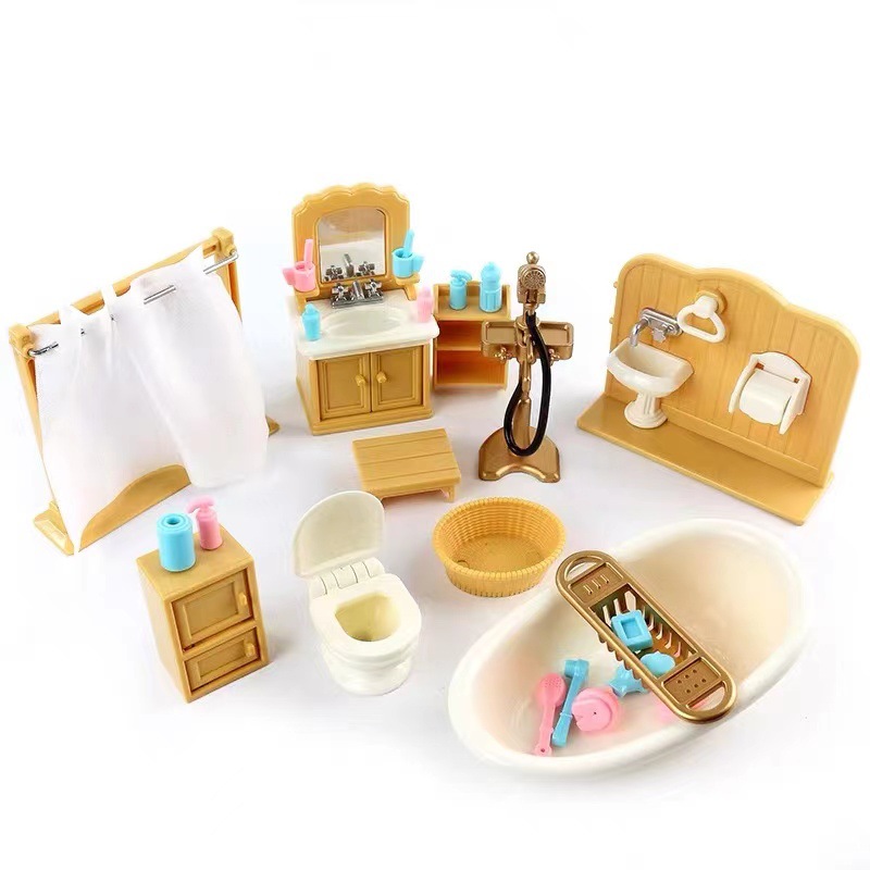 Kitchen Uncle - ドールハウスミニチュアギフトボックスパッケージ、家具セット、キッチン、バスルーム、シミュレーションおもちゃ、女の子、1/12
