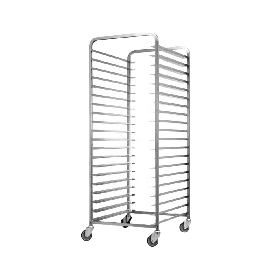Kitchen Baking Trolley - ベーカリー用ステンレス製冷却ラック付きトロリー、ベーキングキッチン用ローリングユーティリティトロリーカート、在庫あり、最安値