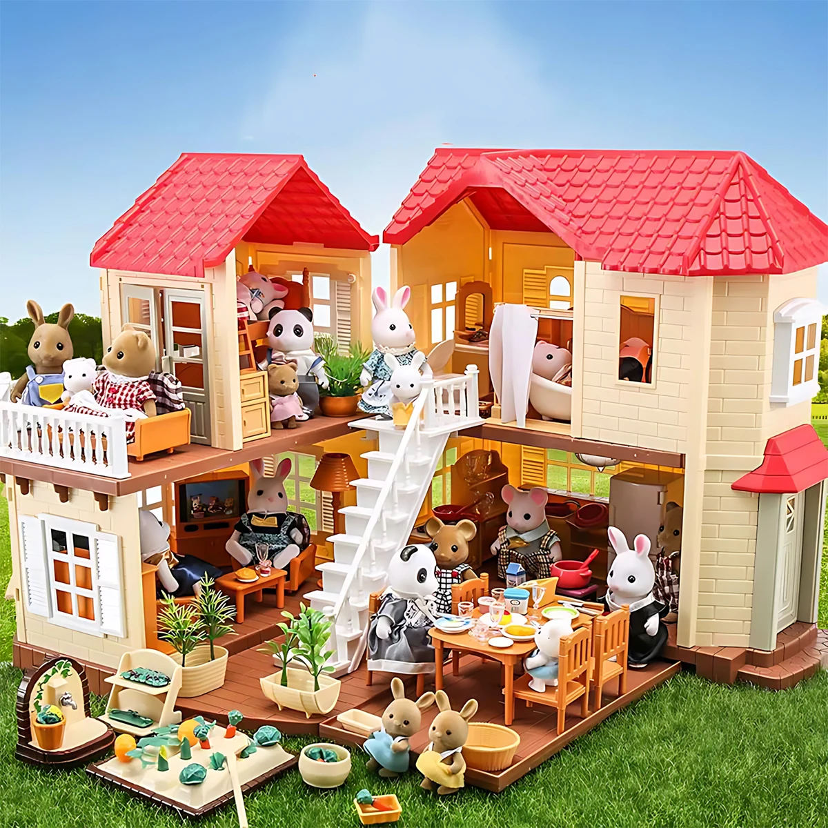 Kitchen Up - ミニチュア家具 1:12 ドールハウスキッチンリビングルーム寝室セット DIY シーン人形遊び装飾女の子おもちゃの家誕生日ギフト