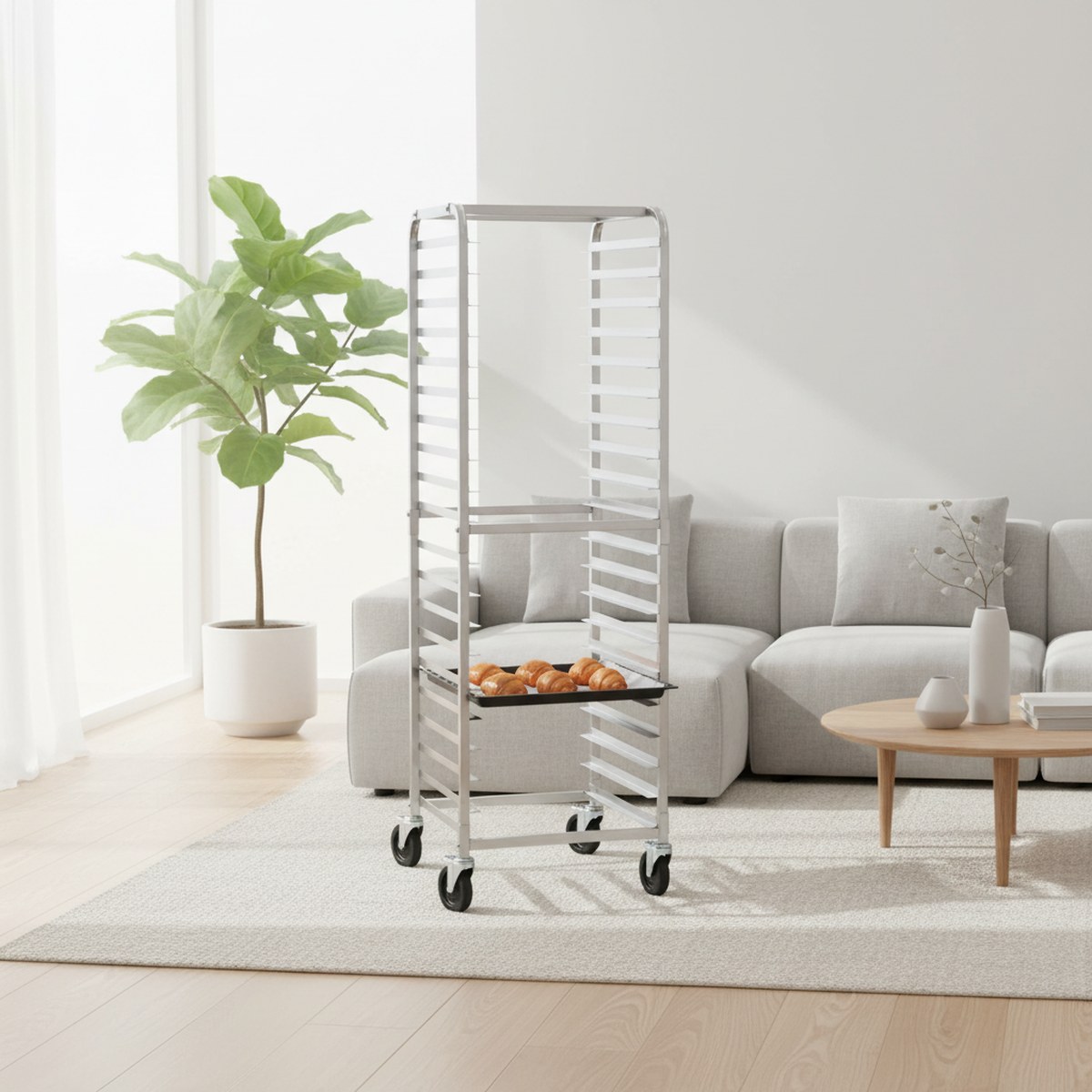 業務用ベーカリーラック 20段 アルミ製トロリー シートパン - Kitchen Baking Trolley のレビューと価格