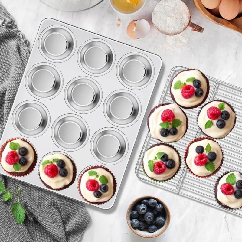 DT39 ステンレス製マフィンパン 12カップ ノンスティッ - Muffin Tin Nonstick のレビューと価格