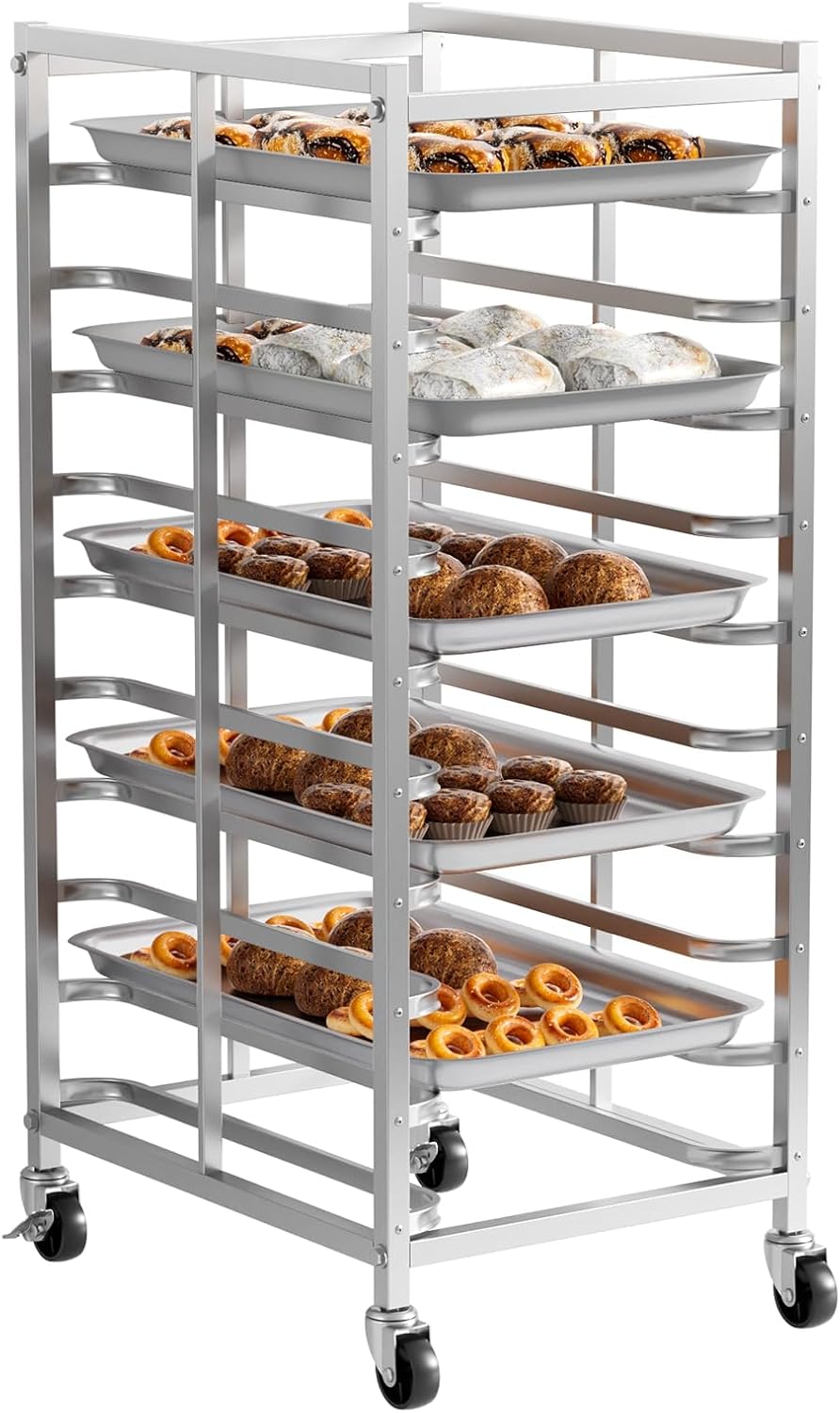 業務用ステンレス製ベーキングラック（車輪付き）、シートパン収 - Kitchen Baking Trolley のレビューと価格
