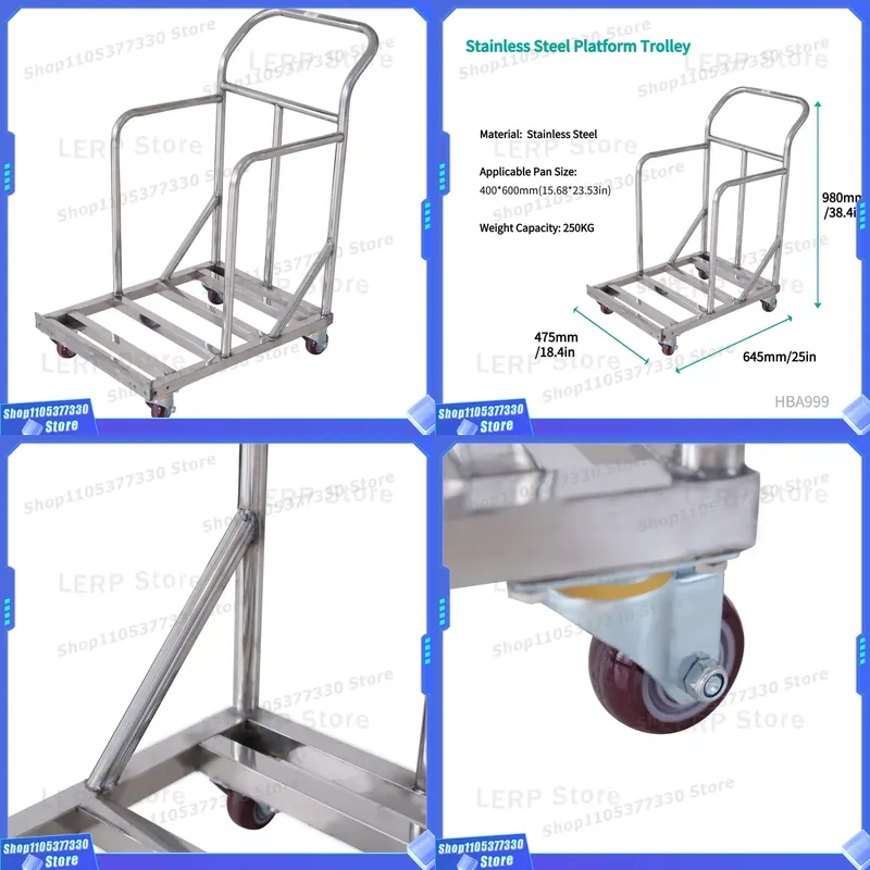 980x645x475mmステンレス製キッチンベーキングトロ - Kitchen Baking Trolley のレビューと価格