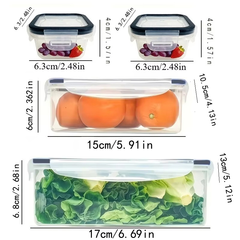 8個セットには、4つの容器と4つの蓋が含まれています。気密食 - Kitchen Zo のレビューと価格