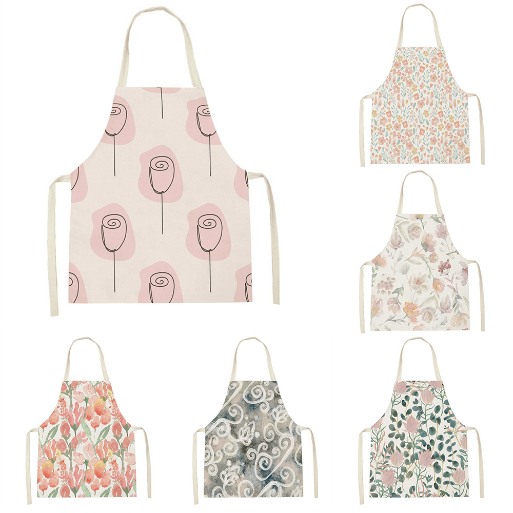 ピンクチューリップキッチンエプロンクリーニング花植物エプロン - Baking Kitchen For Kids のレビューと価格