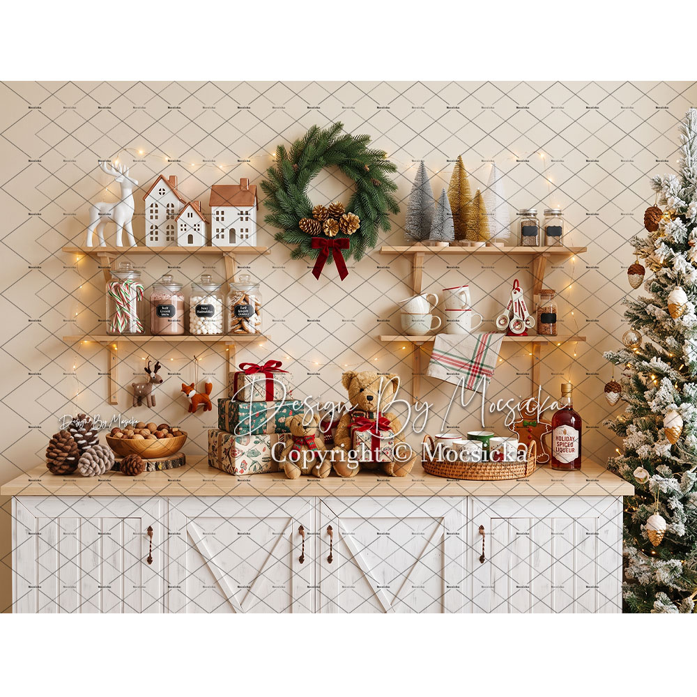モクシカ クリスマス ジンジャーブレッド キッチン背景 写真 - Baking Kitchen For Kids のレビューと価格