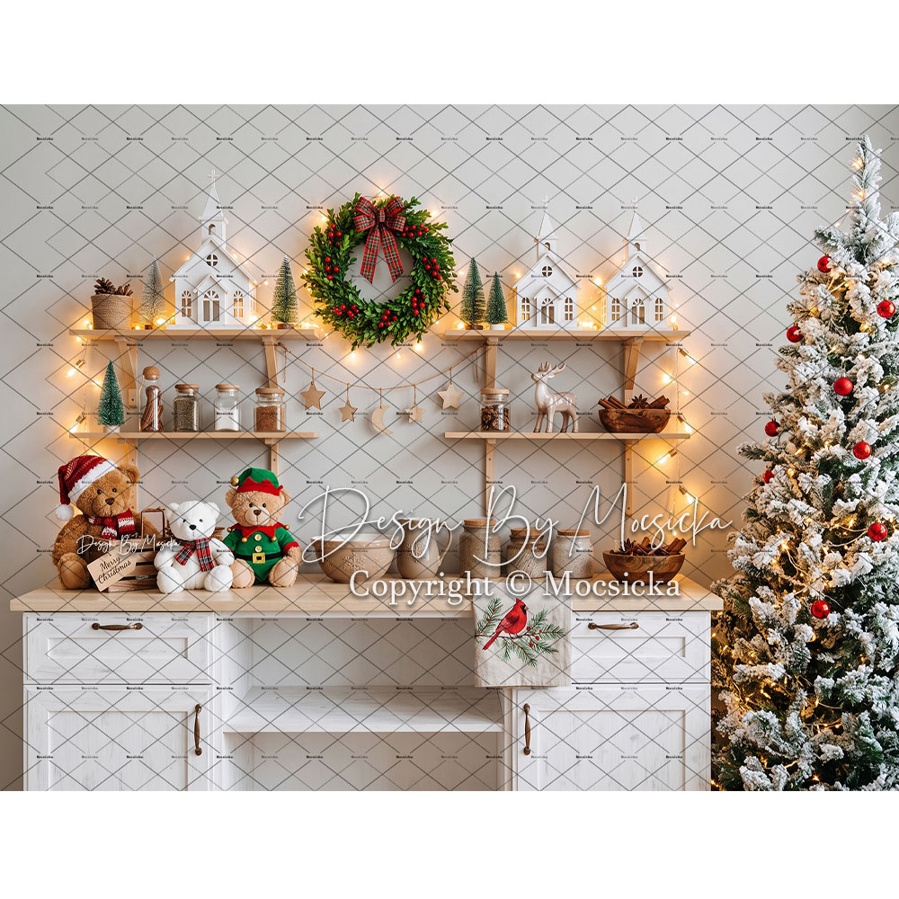 モクシカ クリスマス ジンジャーブレッド キッチン背景 写真 - Baking Kitchen For Kids のレビューと価格