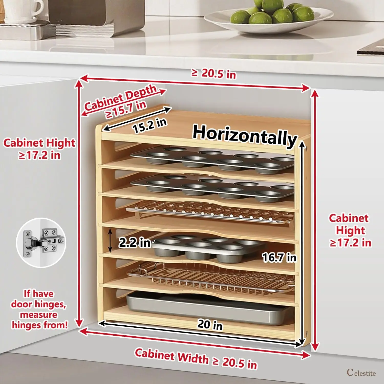木製トレイ仕切り板（キャビネット用）、クッキーシートオーガナ - Kitchen Cabinet Baking Sheet Organizer のレビューと価格