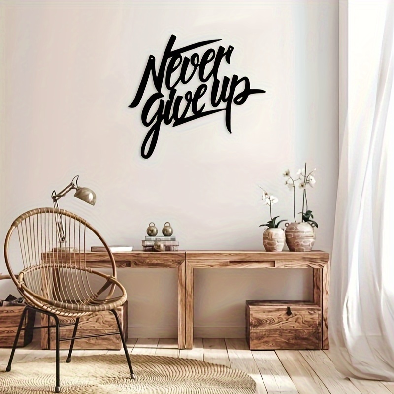 1ピースメタル「Never Give Up」ウォールデコレー - Kitchen Up のレビューと価格