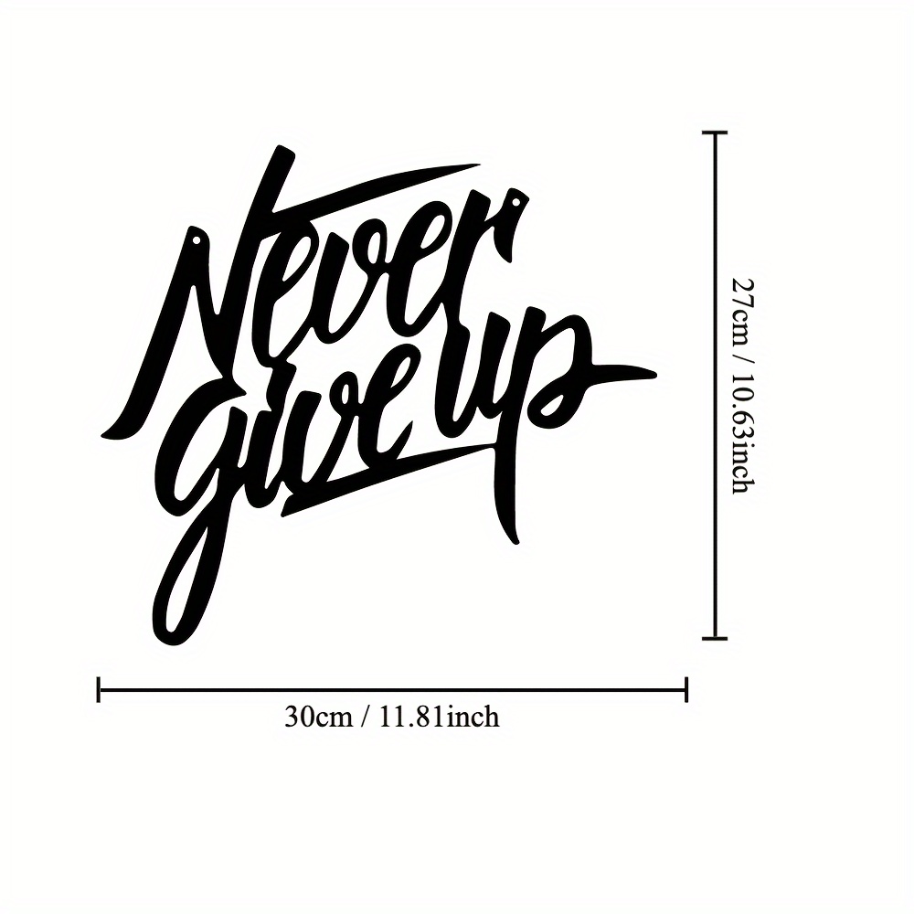 1ピースメタル「Never Give Up」ウォールデコレー - Kitchen Up のレビューと価格