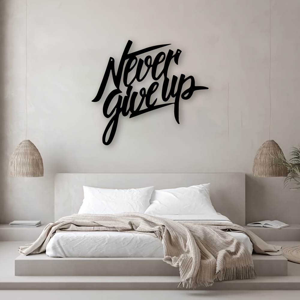 1ピースメタル「Never Give Up」ウォールデコレー - Kitchen Up のレビューと価格