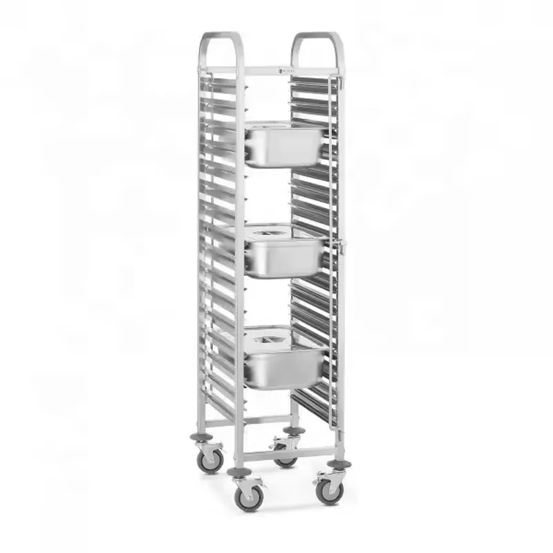ステンレス製ヘビーデューティー4輪GNパン台車 ベーカリー冷 - Kitchen Baking Trolley のレビューと価格