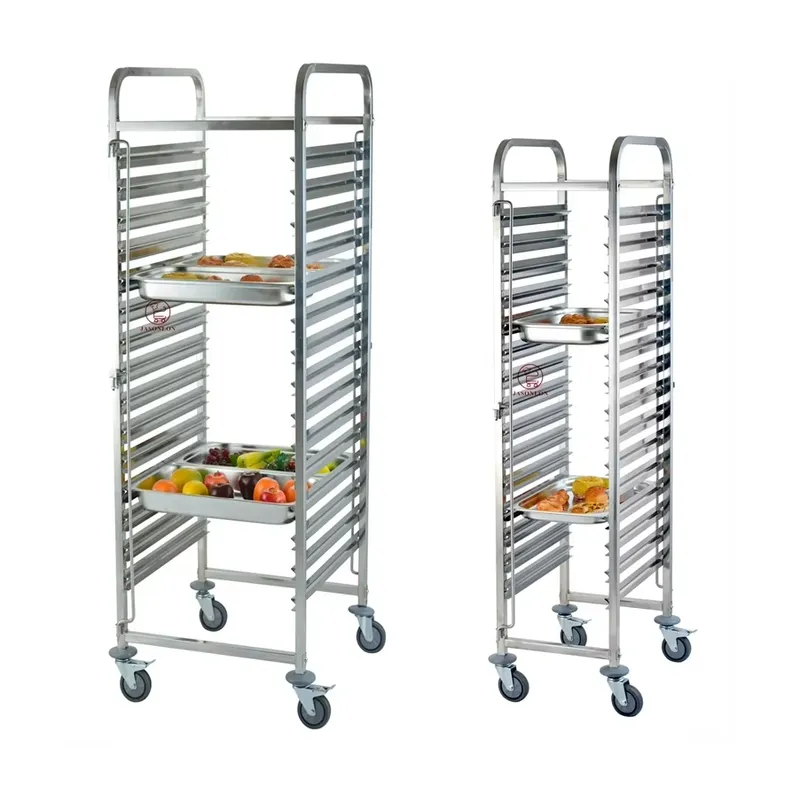ステンレス製ヘビーデューティー4輪GNパン台車 ベーカリー冷 - Kitchen Baking Trolley のレビューと価格