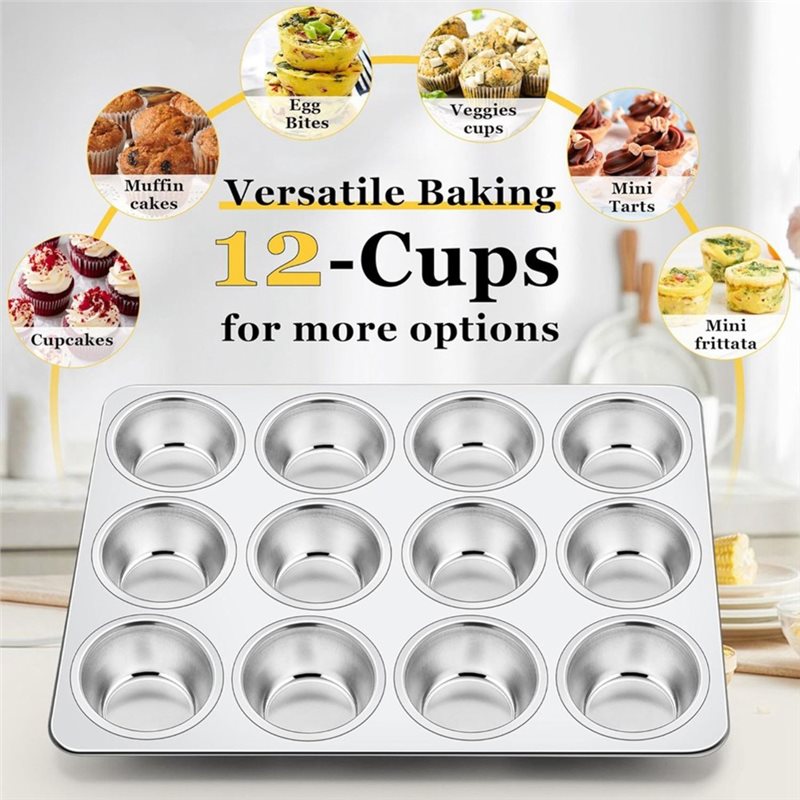 ABAE-マフィンパン、ステンレススチール製カップケーキ型（ - Muffin Tin Nonstick のレビューと価格
