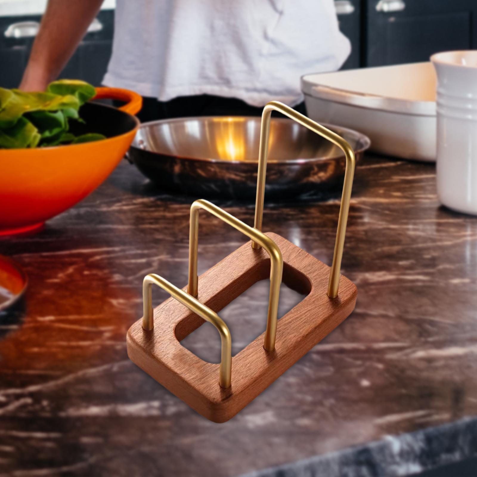 まな板ラック 鍋蓋ラック キッチン用品 ガジェット 木製 金 - Kitchen Cabinet Baking Sheet Organizer のレビューと価格