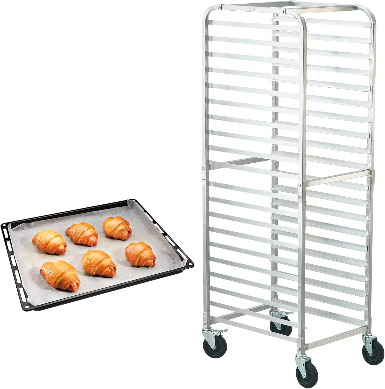 20段式業務用パンパンラック、アルミ製ベーカリーシートパント - Kitchen Baking Trolley のレビューと価格